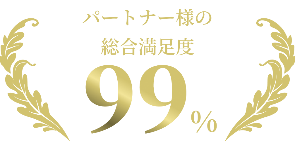 パートナー様の総合満足度99％